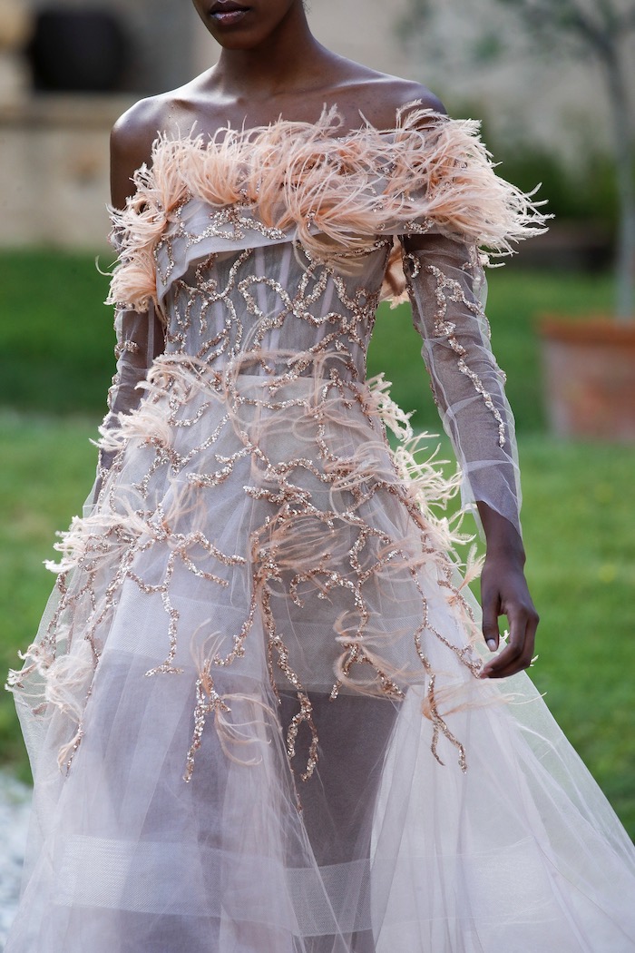 Sequin Off Shoulder Feather Gown by Elizabeth K GL3163 – ABC Fashion