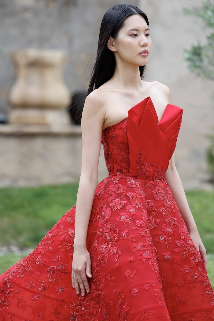 Sophie Couture - Red blossom midi dress