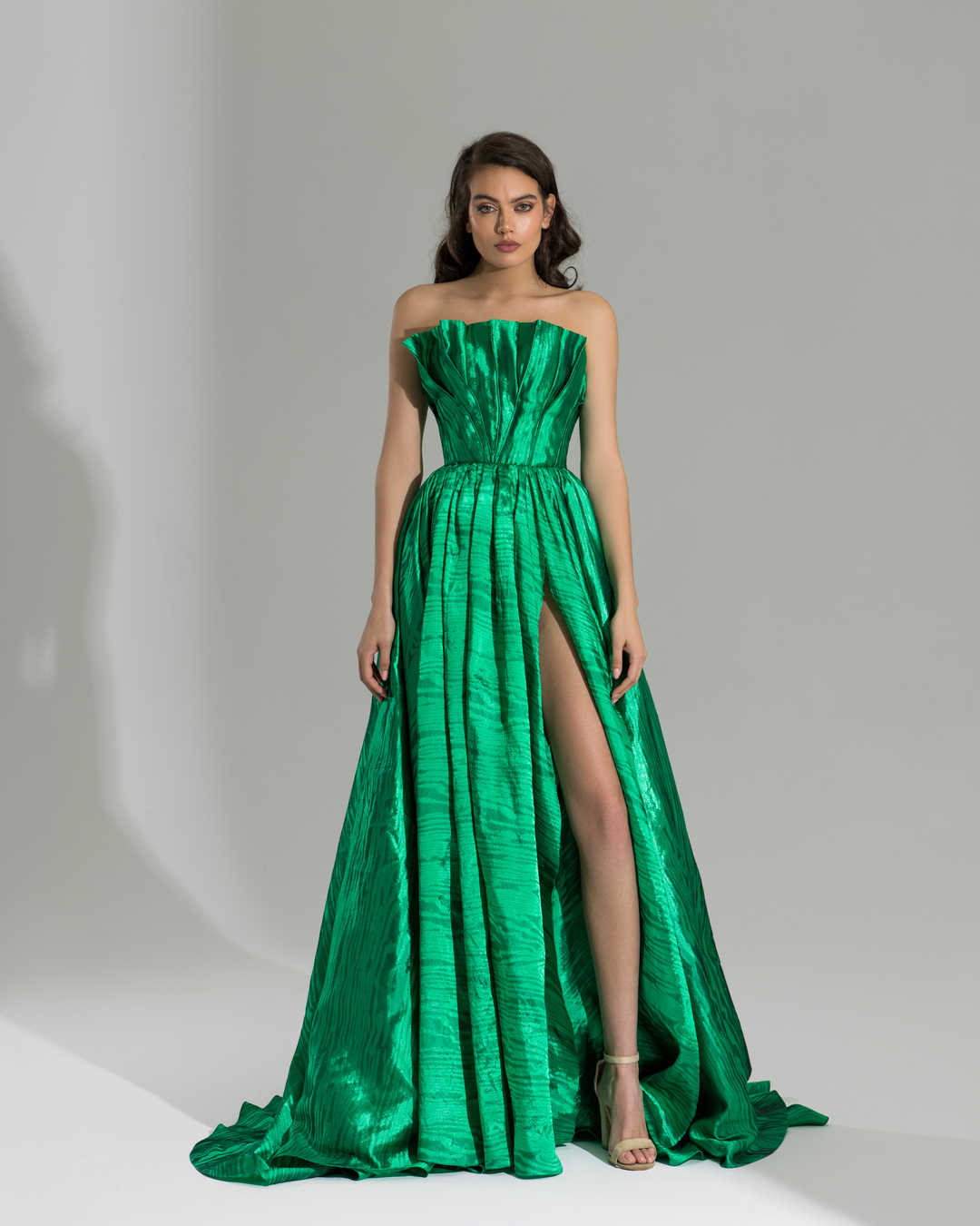 Strapless green dress
