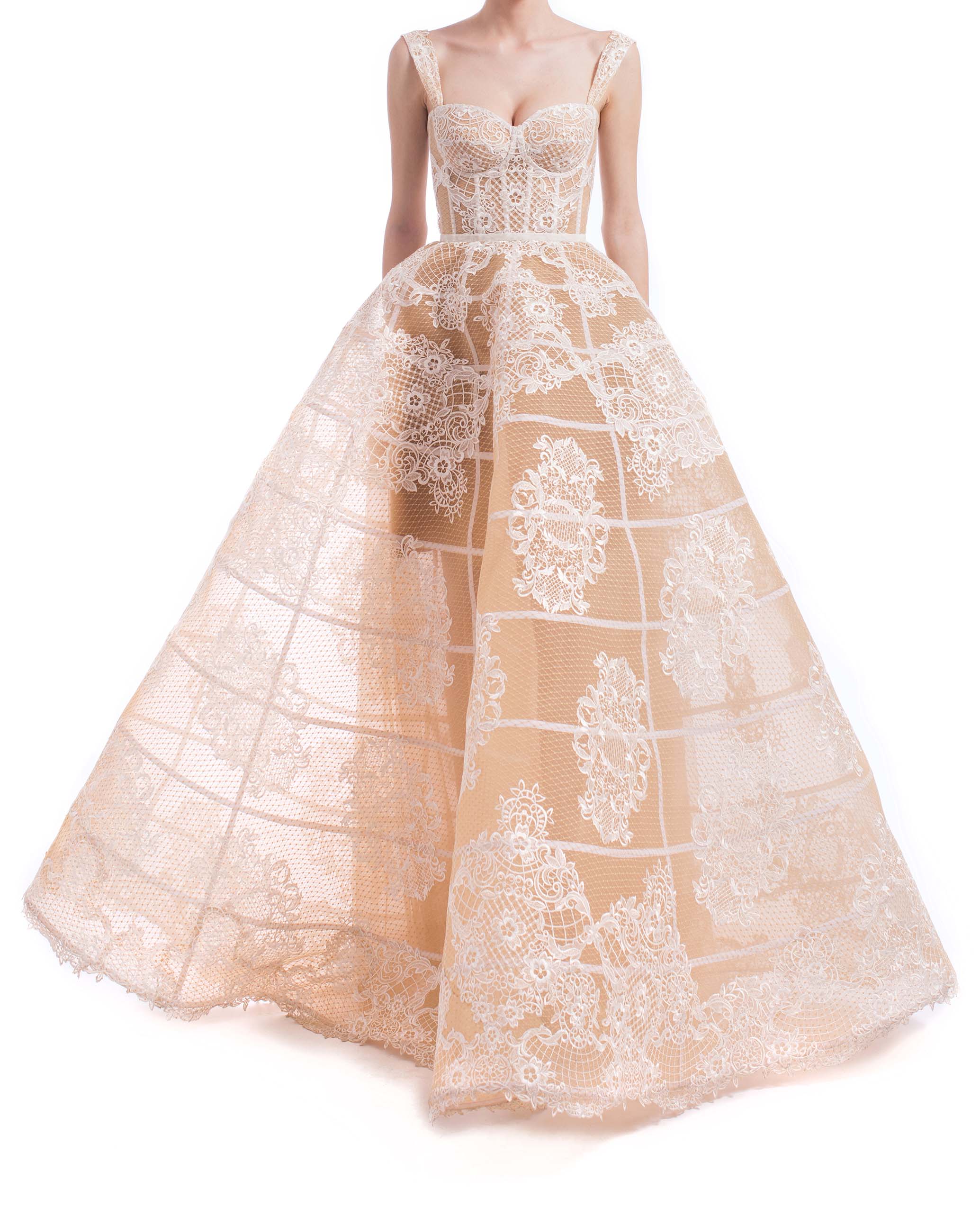 Delicate white laces gown